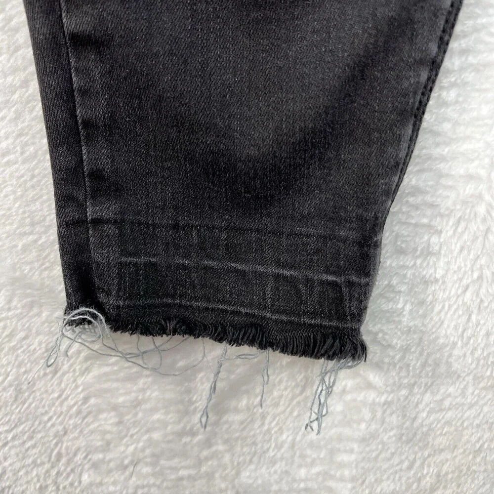 Spanx Large Ankle Skinny Jeans Vintage Distressed‎ Black Pull On Stretch 20213R